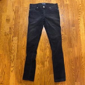 Les Halles vintage black dark grey skinny stretch corduroy pants size 28